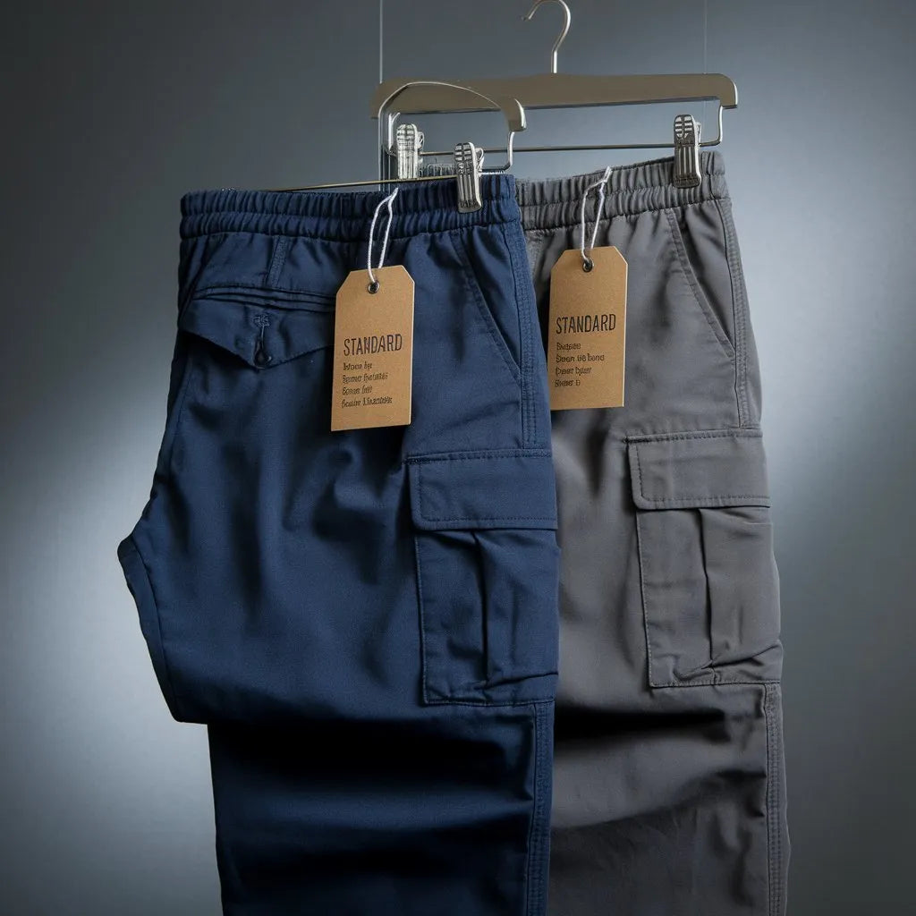 Crowd Favourite Cargos 100% Cotton Relaxed Cargo Pants Combo  Navy Blue & Graphite Grey