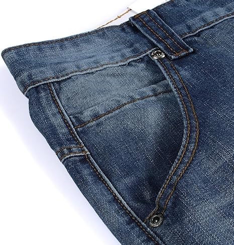 Combo Men's Casual Denim Work Pants Jeans with Cargo Pockets