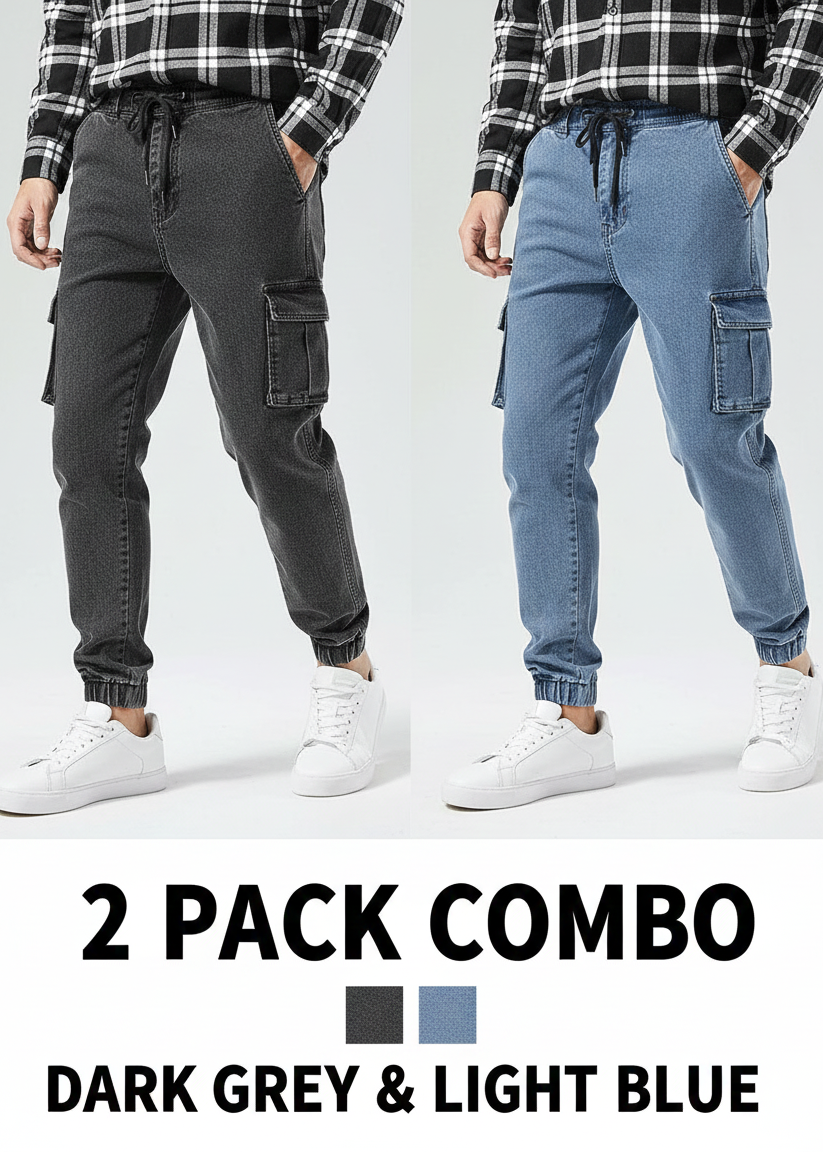 Combo Men Denim Overalls Sports Harness Feet Harlan Casual Trousers