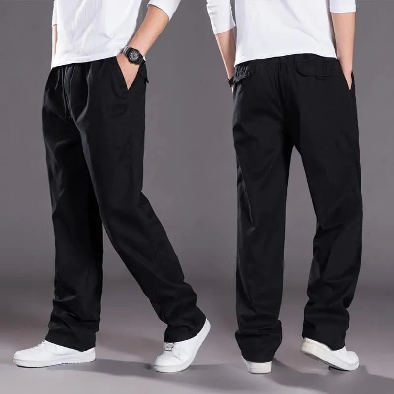 Classic Comfort 100% Cotton Relaxed Pants Combo  Grey & Black