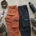 Adventure Ready 100% Cotton Cargo Pants Combo  Rust & Black