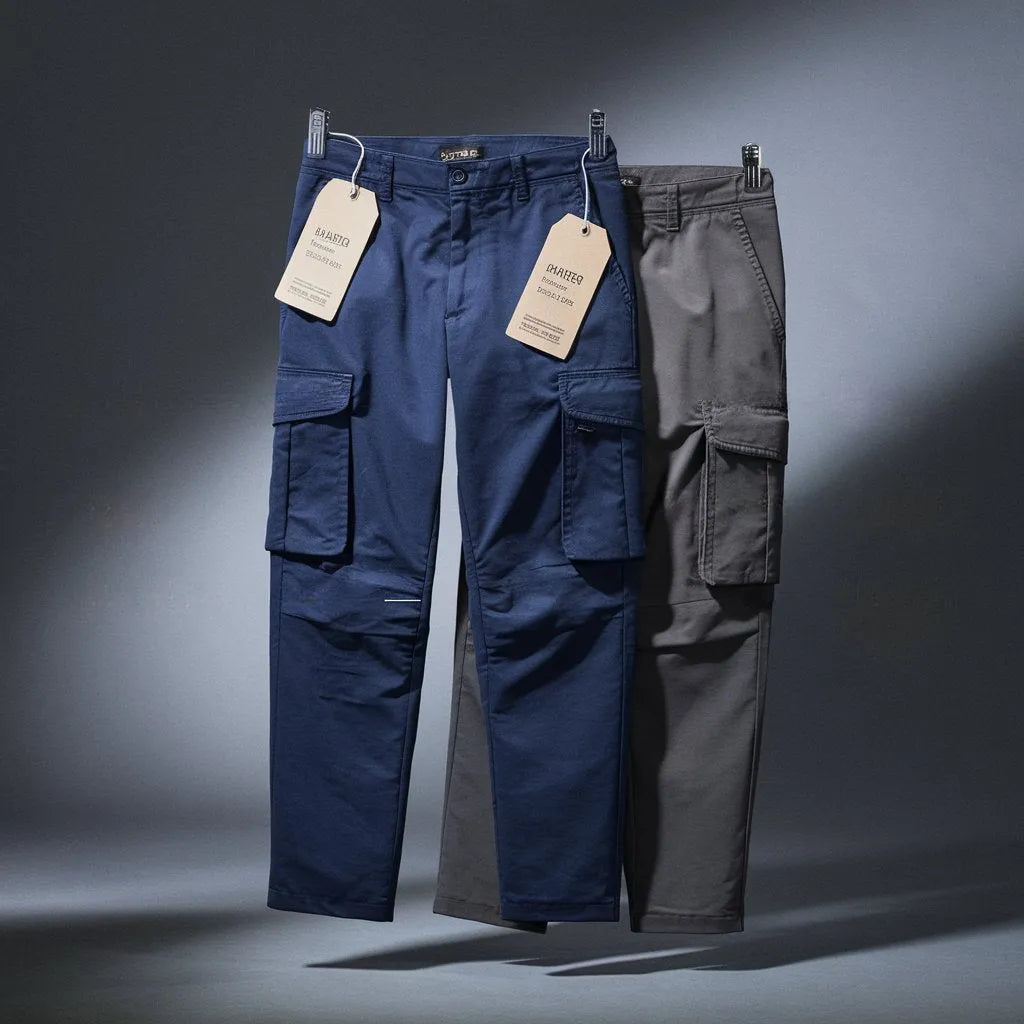 Crowd Favourite Cargos 100% Cotton Relaxed Cargo Pants Combo  Navy Blue & Graphite Grey