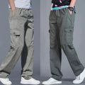 Elite Cargo Edit 100% Cotton Relaxed Cargo Pants Combo  Light Grey & Olive Green